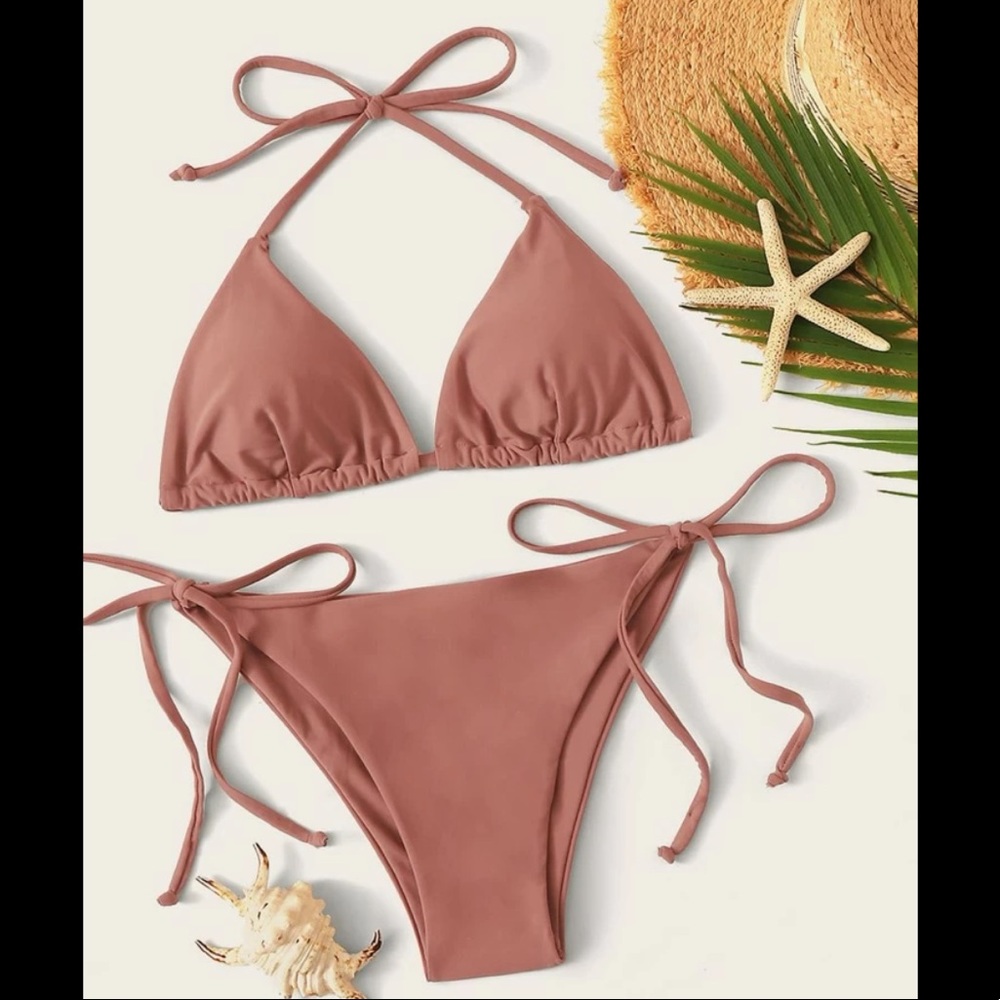 SHEIN Dusty Rose Triangle Bikini